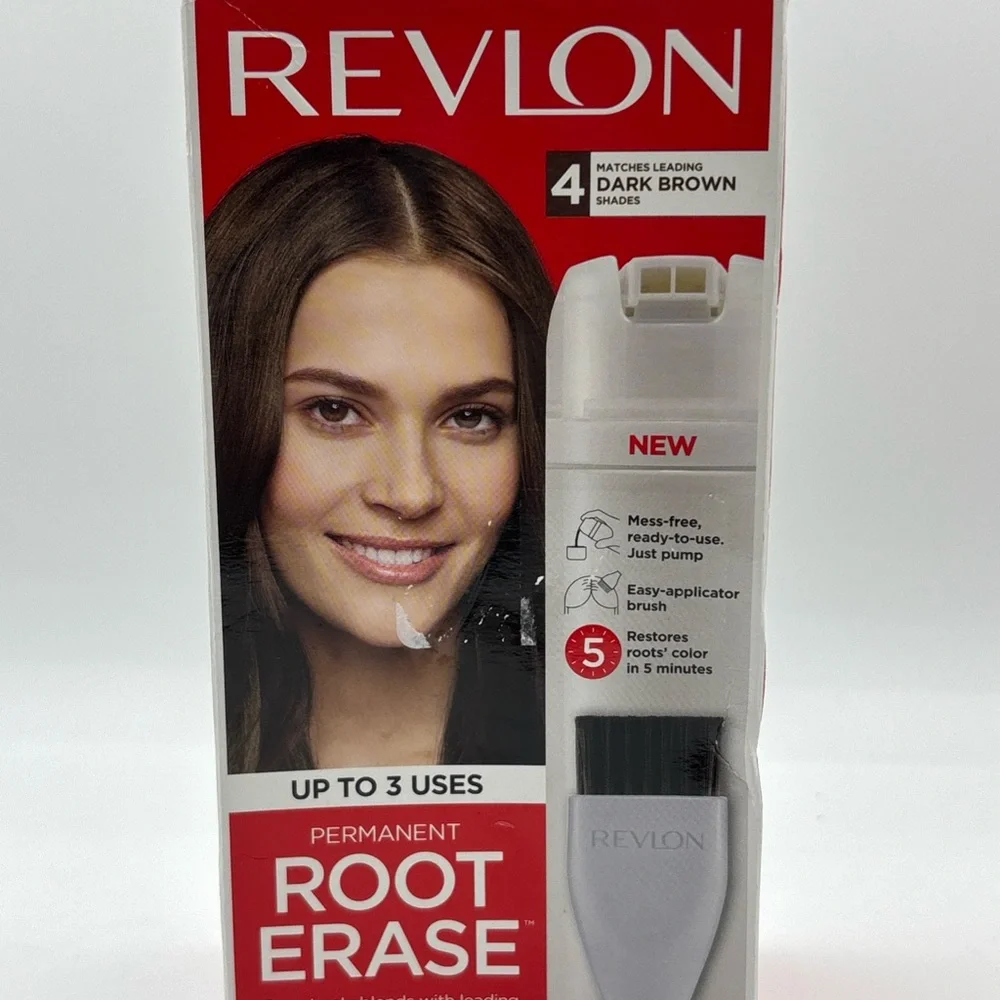 Revlon Root Erase Permanent Hair Color Touchup Hair Dye #4 Dark Brown Rare - Picture 1 of 5